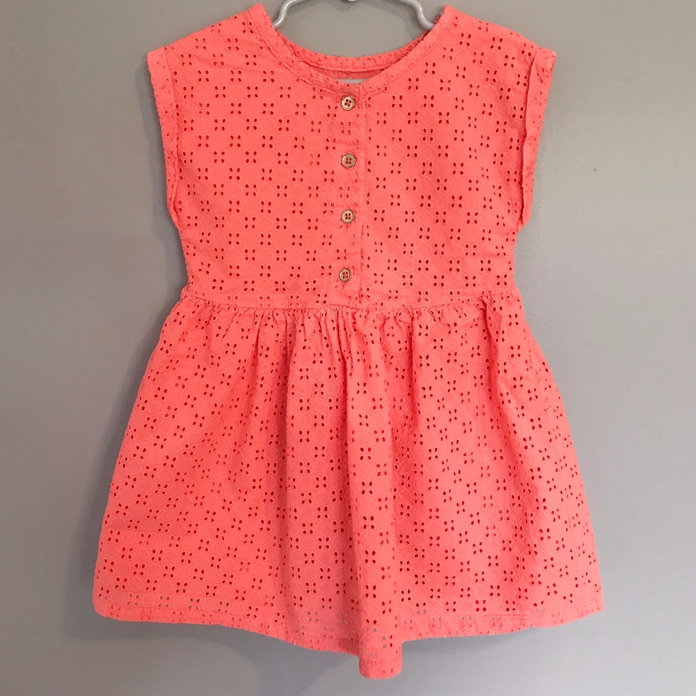 Cat & Jack | 3T Coral Eyelet Dress - Picture 2 of 5